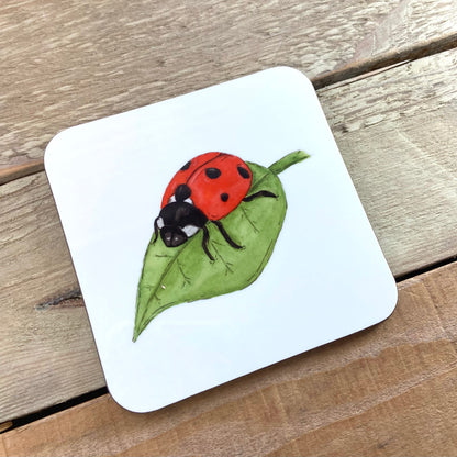 Ladybird and Leaf Coaster