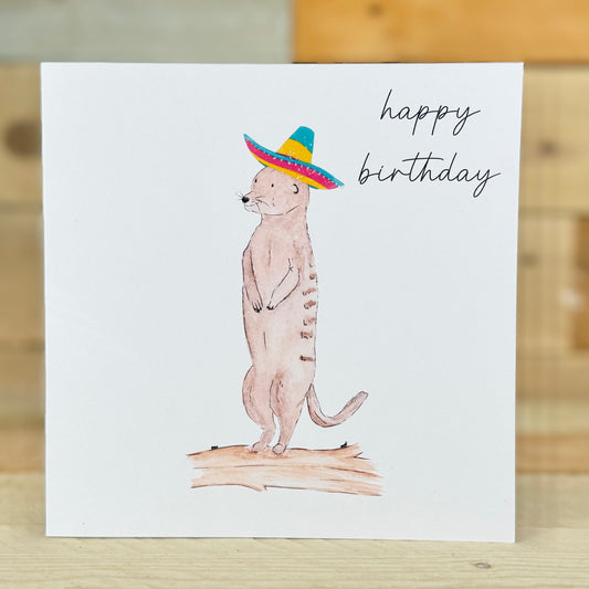 Meredith the Meerkat Birthday Card