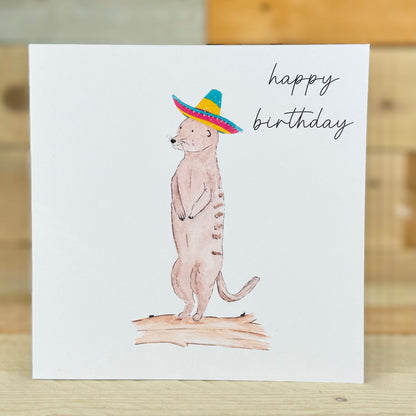 Meredith the Meerkat Birthday Card