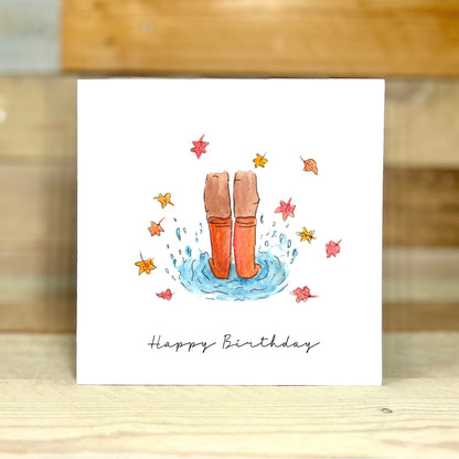 Splish Splash Autumn Birthday Card