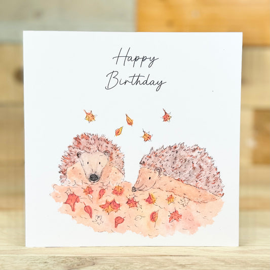 Heston and Hazel the Hedgehogs Birthday Card