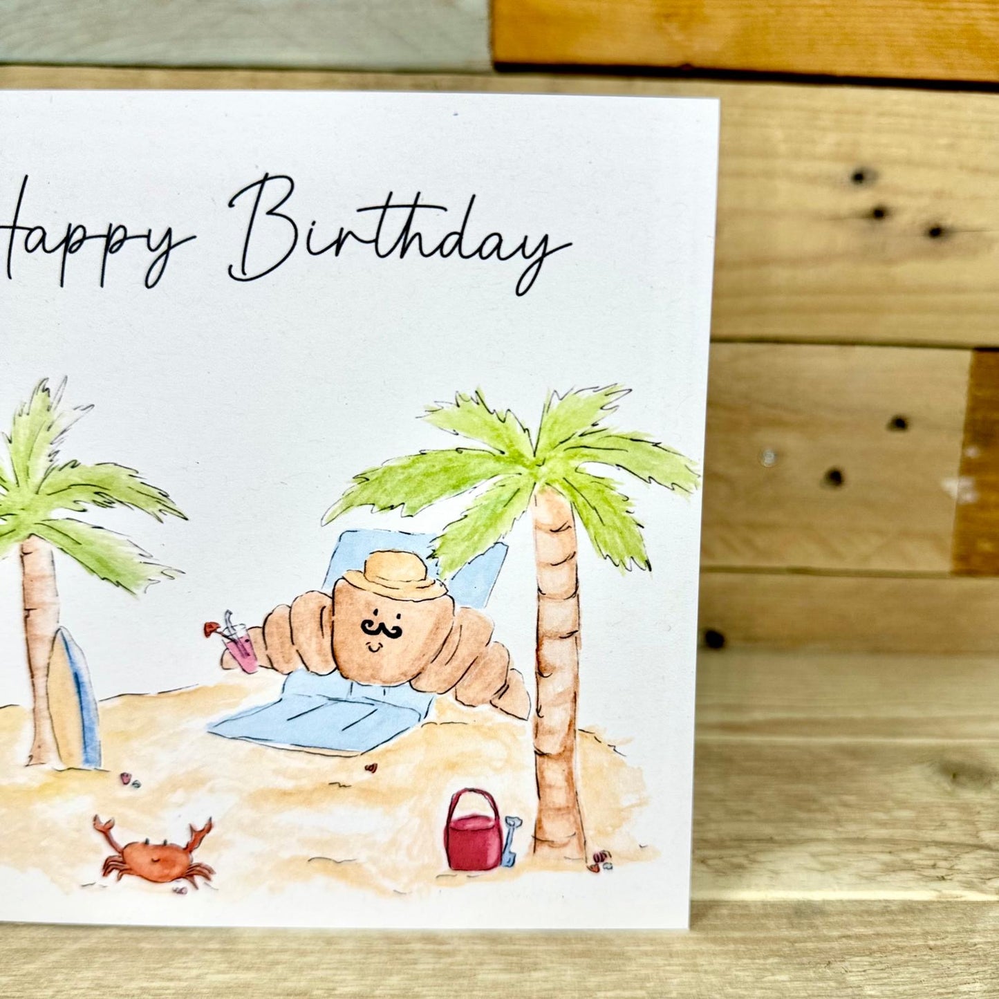 Pierre at the Beach Birthday Card