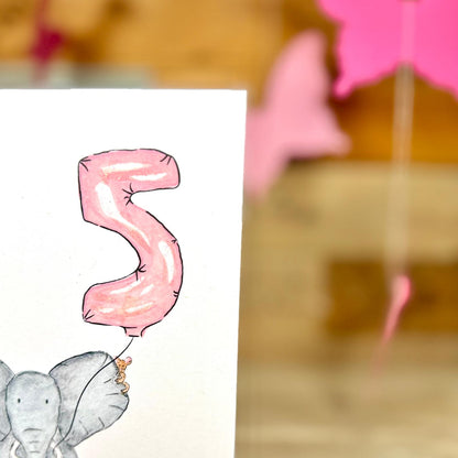 Nelly Turns Five Birthday Card