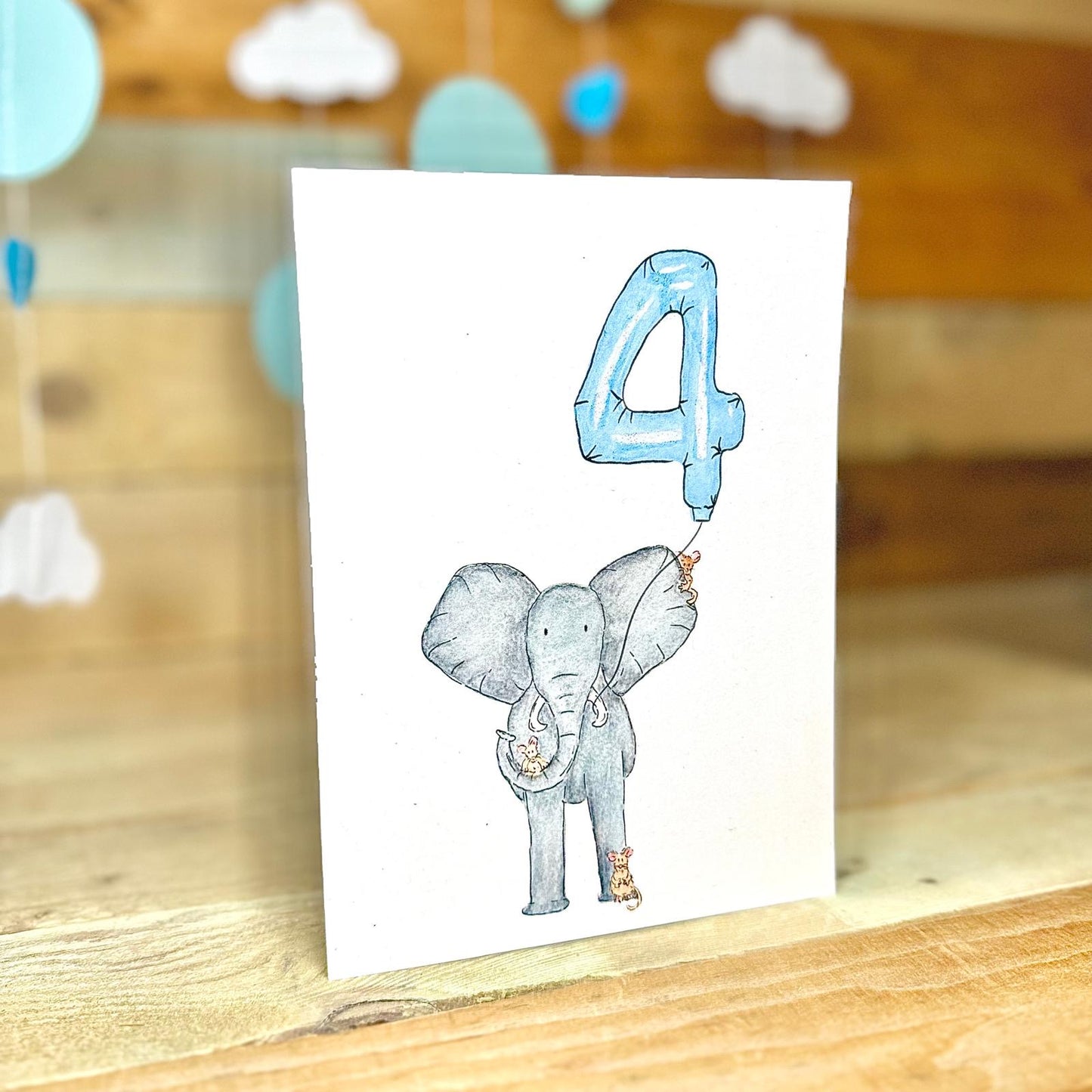 Nelly Turns Four Birthday Card