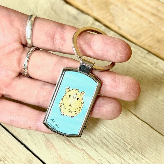 Guinea Pig Metal Keyring