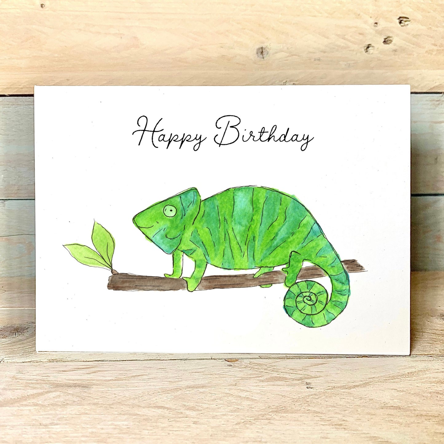 Now You See Me, Now You Don't Chameleon Birthday Card