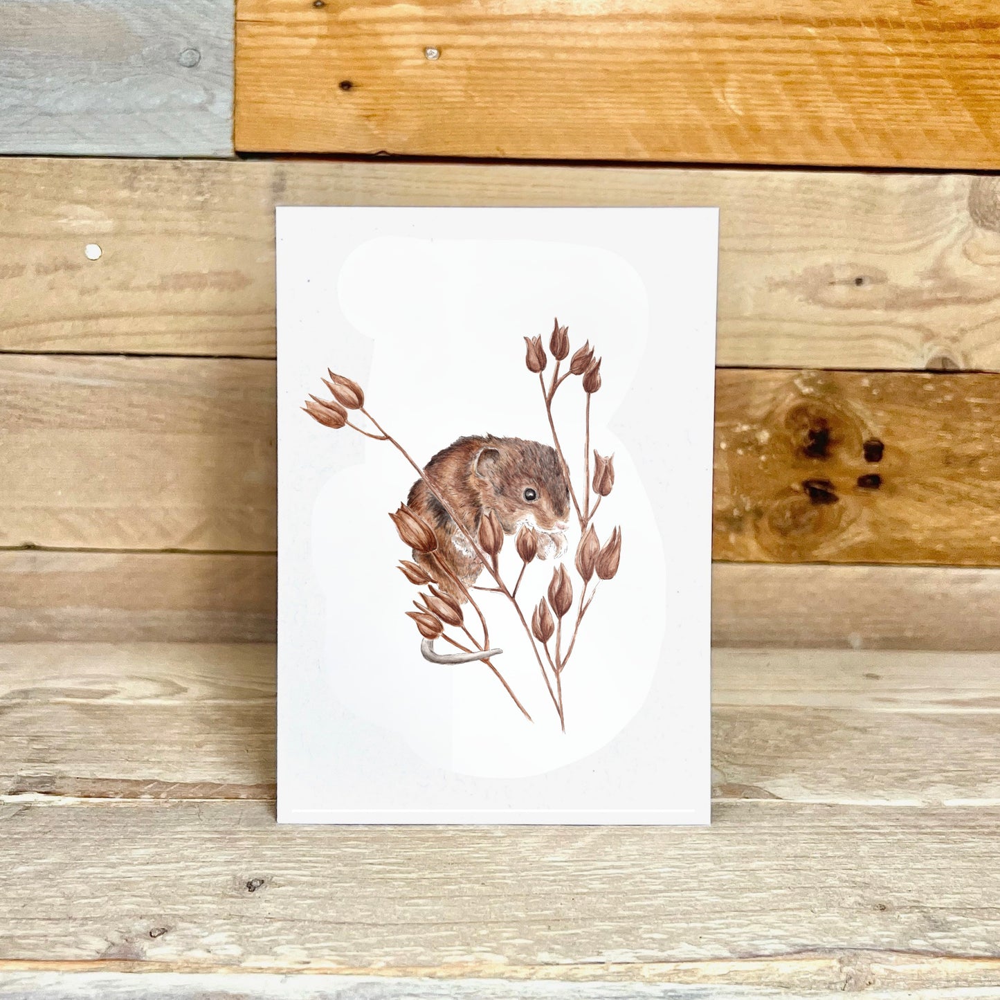 Hazel the Harvest Mouse Blank Notelet