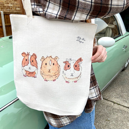 Guinea pig Linen Tote Bag