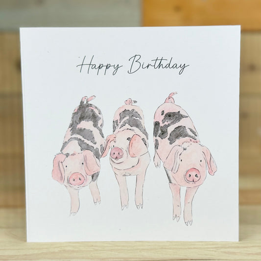 Grunt, Oink and Squeak Birthday Card