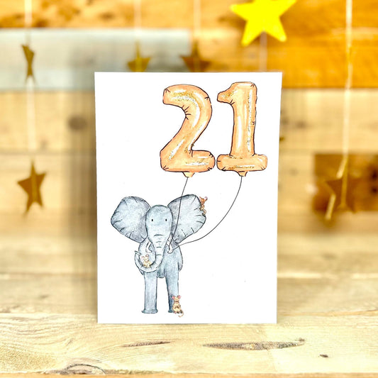 Nelly Turns Twenty One Birthday Card