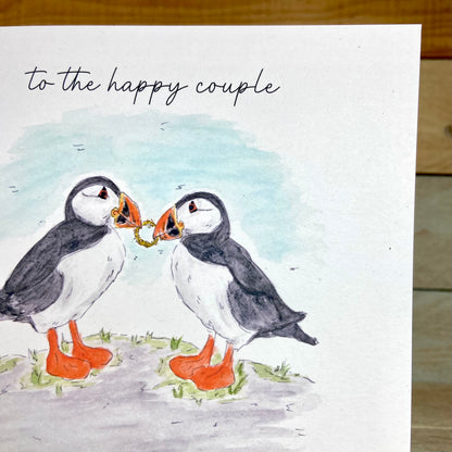 Pip and Lizzie the Puffin's Get Married Wedding Card