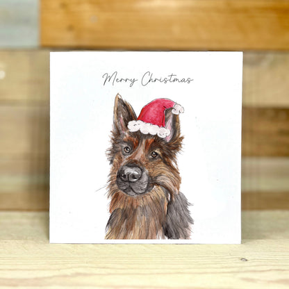 Fred the German Shepherd at Christmas Charity Card