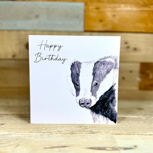 Bernard the Badger Birthday Card