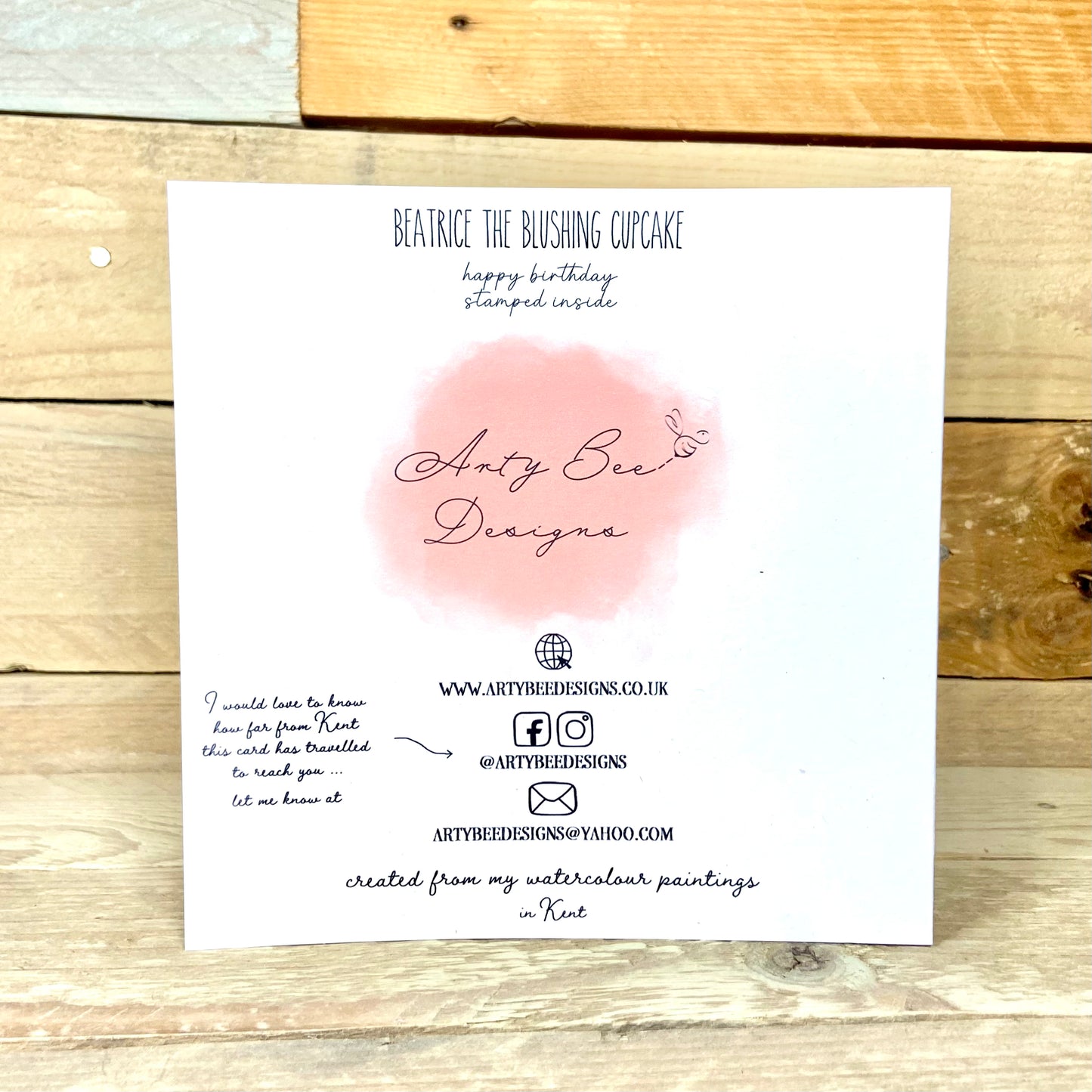 Beatrice the Blushing Cupcake Birthday Card