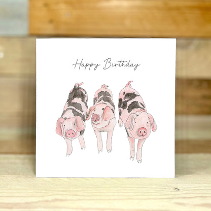 Grunt, Oink and Squeak Birthday Card