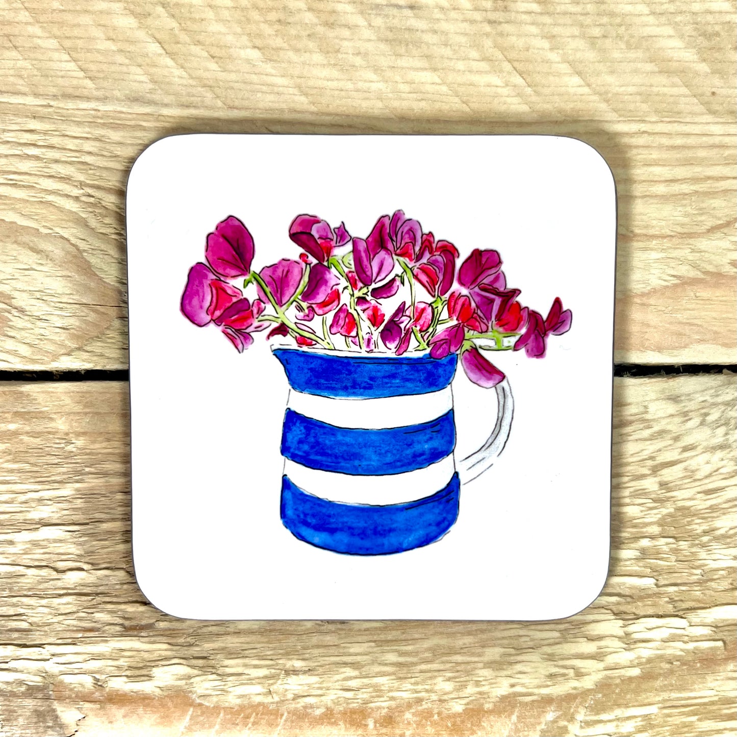 Sweet Peas in a Vase Coaster