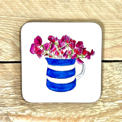Sweet Peas in a Vase Coaster