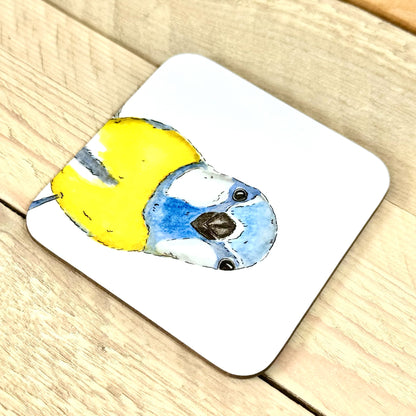 Hello It's Me Blue Tit Coaster