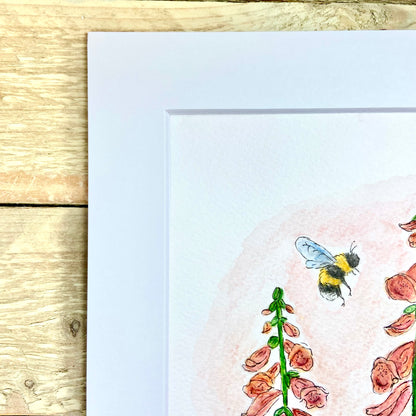 Foxgloves and Buzzes Original Painting
