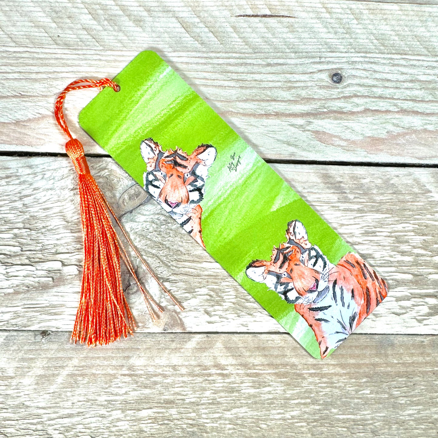 Tiger Metal Bookmark With Tassel