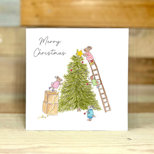 Tree Decorating Party Charity Christmas Card