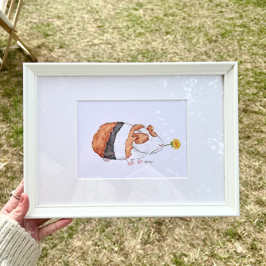 Harry's Dandelion Bouquet Framed Original Painting