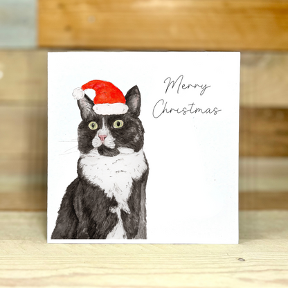 Black Cat Christmas Card