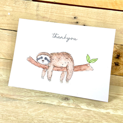 Hugh the Hanging Sloth Thankyou Card