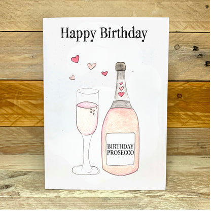Prosecco Birthday Card
