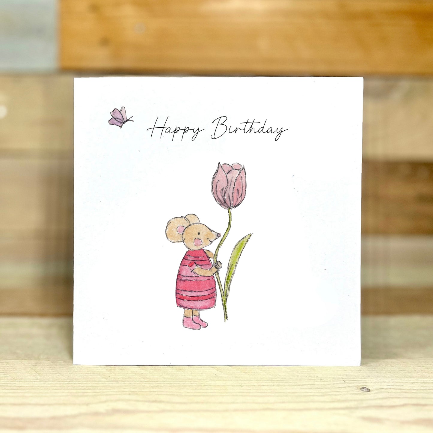 Miley Mouse's Tulip Birthday Card