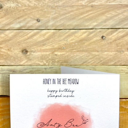 Honey in the Bee Meadow Guinea Pig Birthday Card