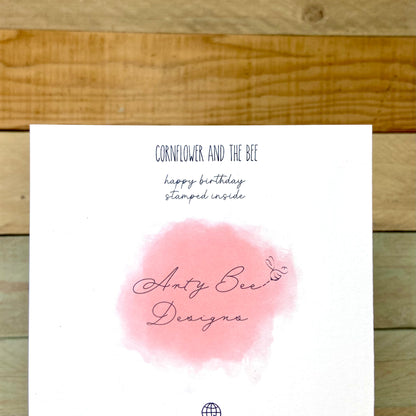 Cornflower and The Bee Birthday Card