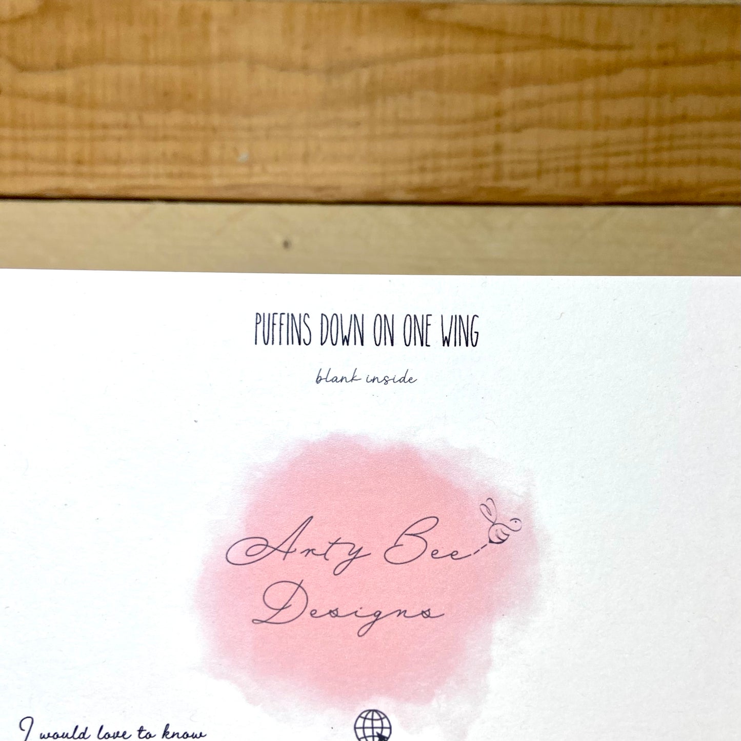 Puffin's Down On One Wing Engagement / Wedding Card