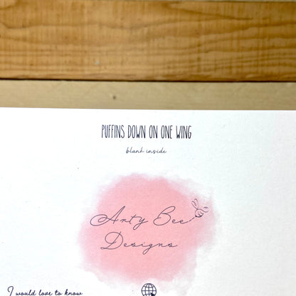 Puffin's Down On One Wing Engagement / Wedding Card