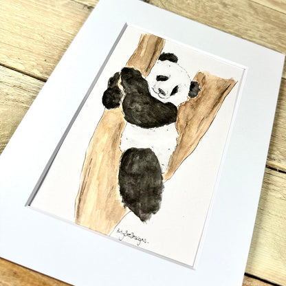 Peach the Panda Framed Original Painting
