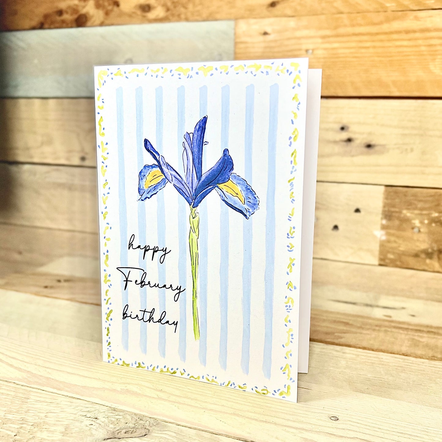 Iris / February Modern Birth Flower Card