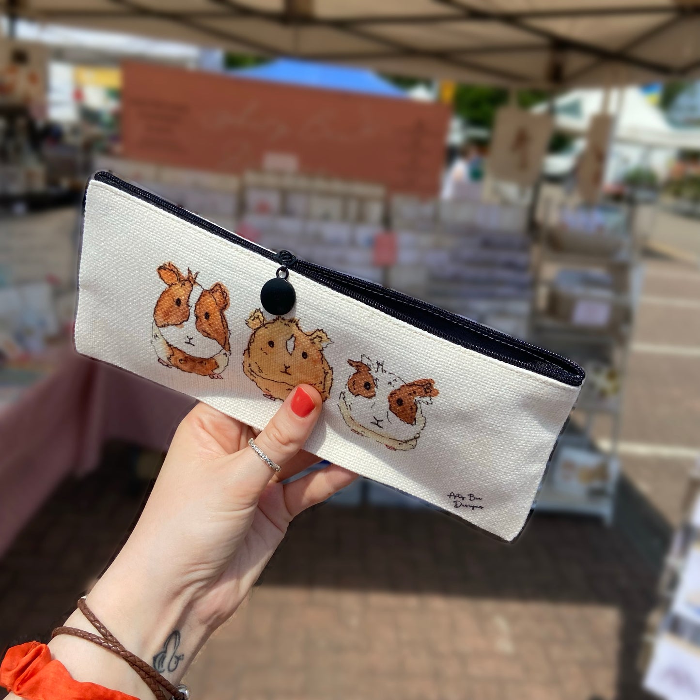 Guinea pig Linen Pencil Case