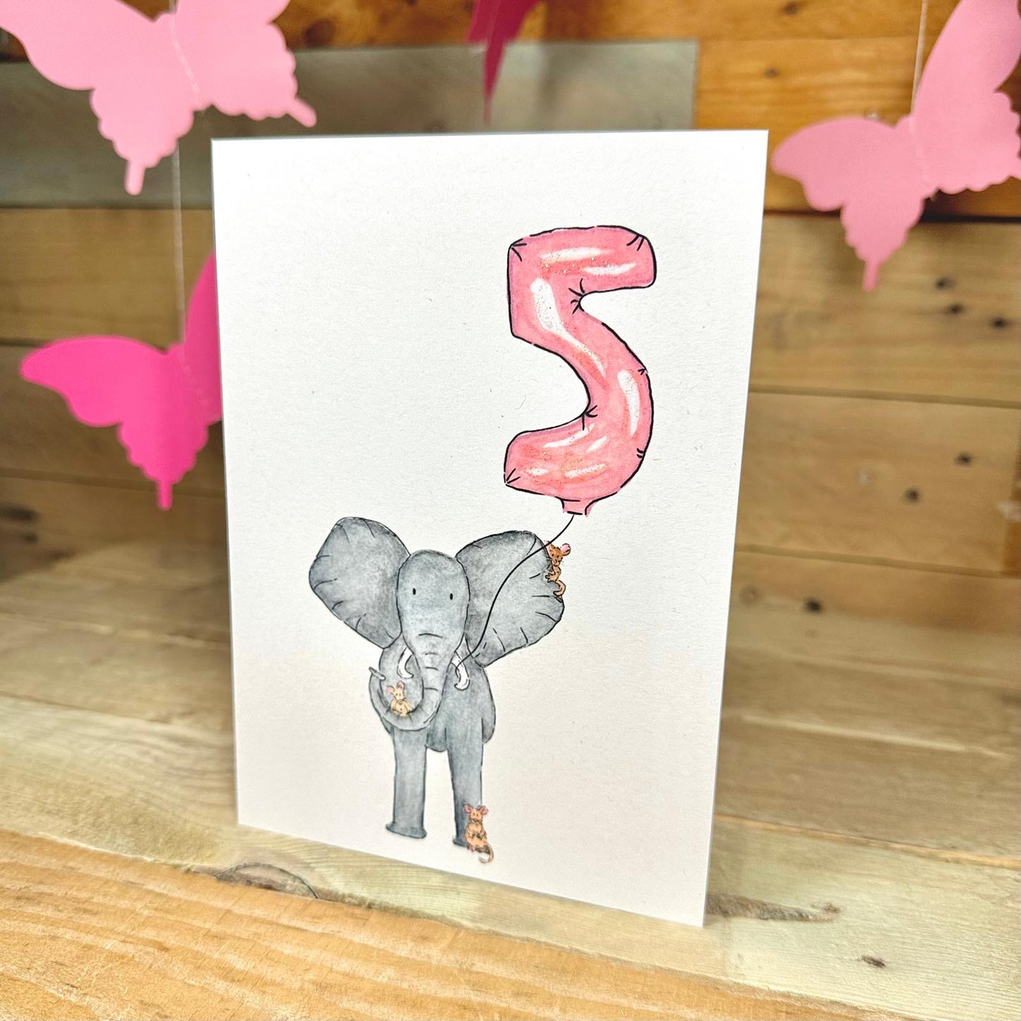 Nelly Turns Five Birthday Card