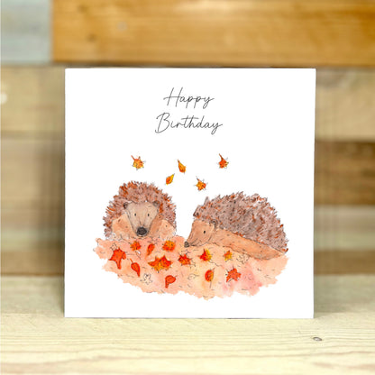 Heston and Hazel the Hedgehogs Birthday Card