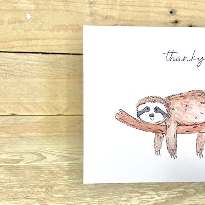 Hugh the Hanging Sloth Thankyou Card