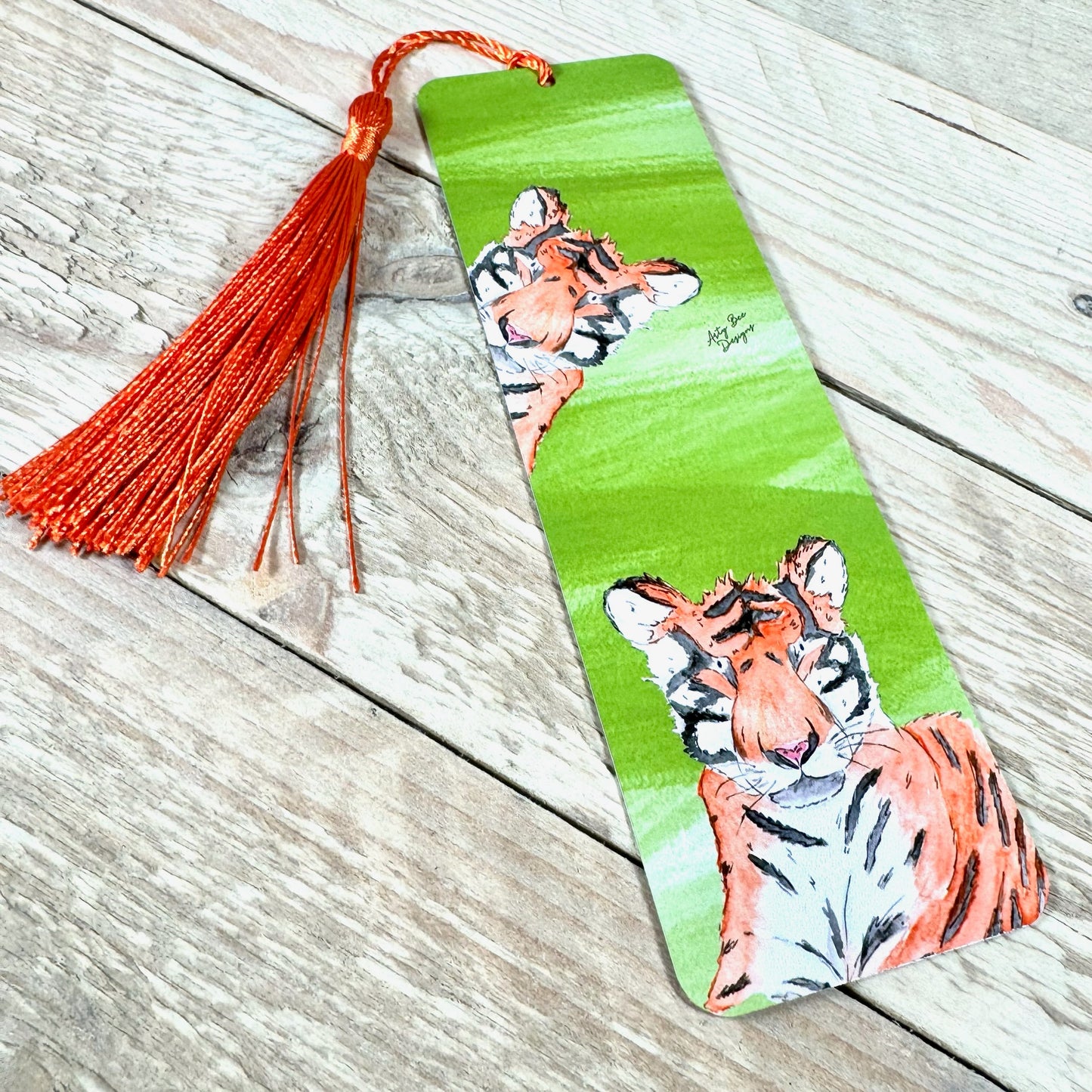 Tiger Metal Bookmark With Tassel