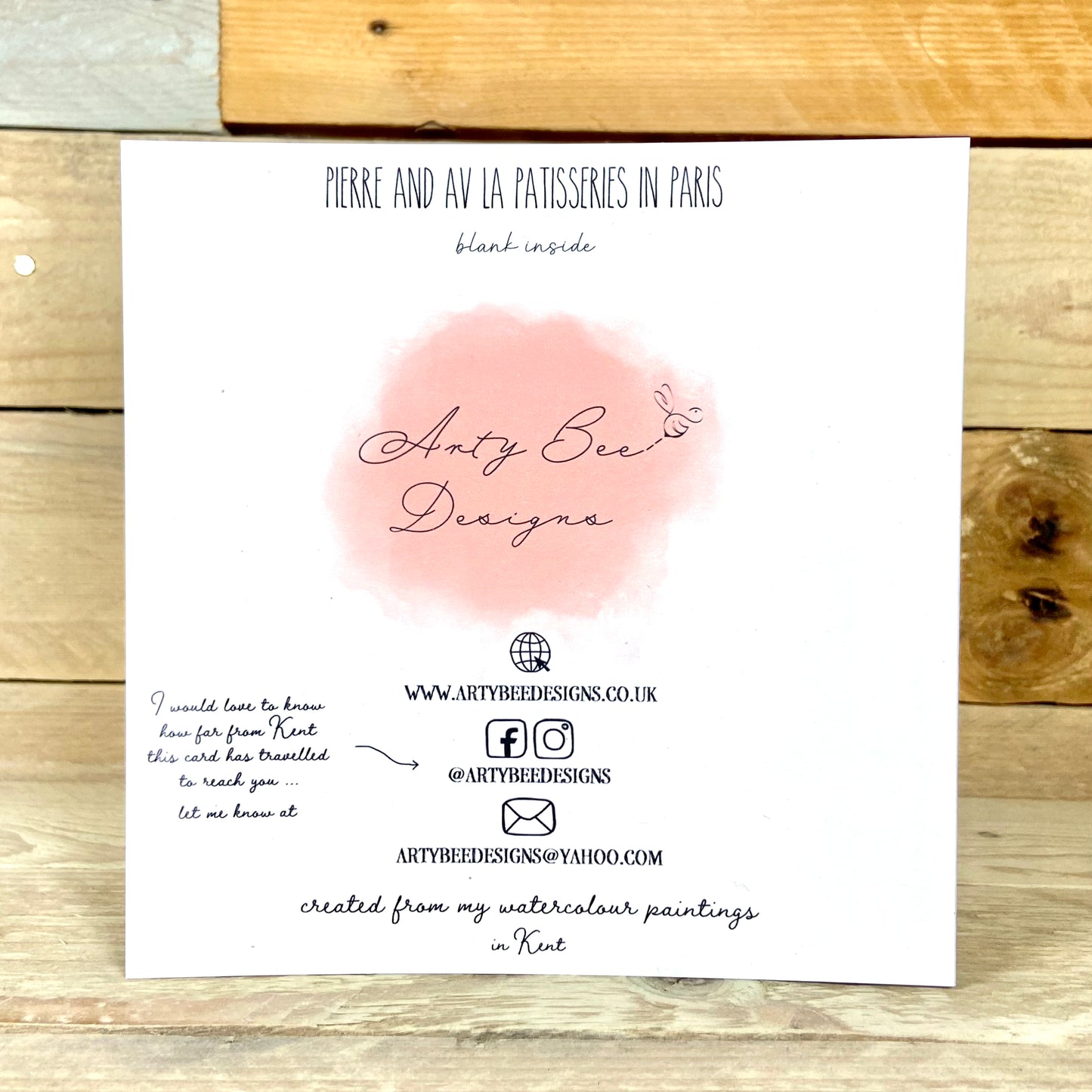 Pierre and Av La Patisseries Anniversary Card