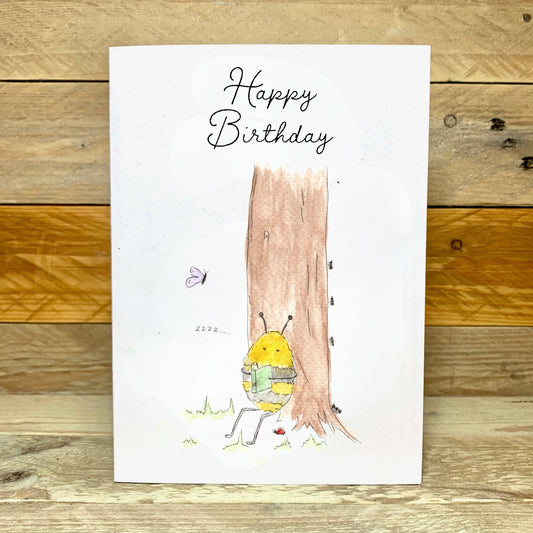 The Relaxing Bee Birthday Card