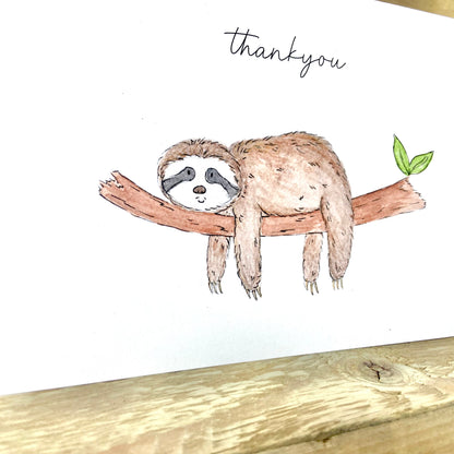 Hugh the Hanging Sloth Thankyou Card