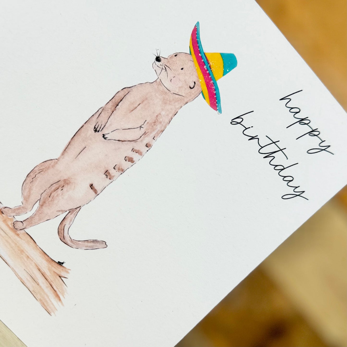 Meredith the Meerkat Birthday Card