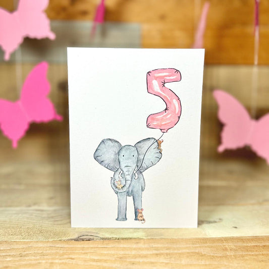 Nelly Turns Five Birthday Card