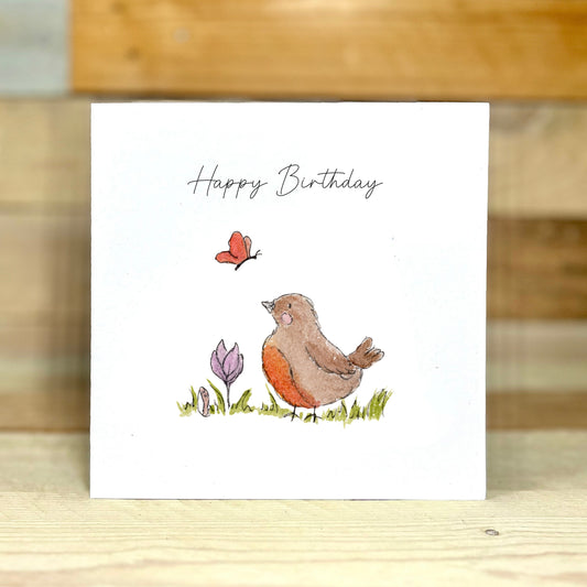 Rose the Robin Birthday Card