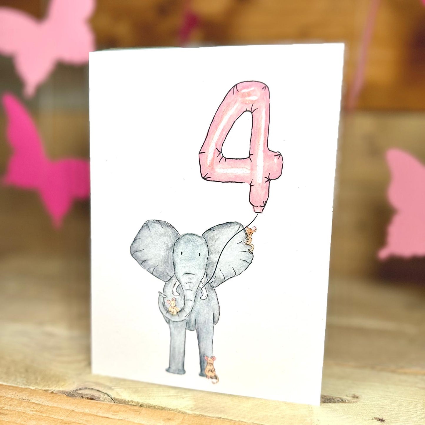 Nelly Turns Four Birthday Card