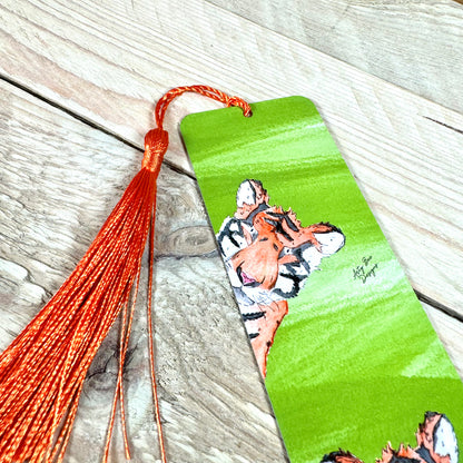 Tiger Metal Bookmark With Tassel