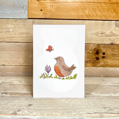 Rose the Robin Blank Notelet
